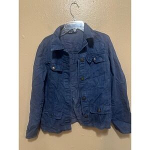 Chadwicks Women's Blue Denim Jacket Size 4 Button Front‎ Pockets Casual